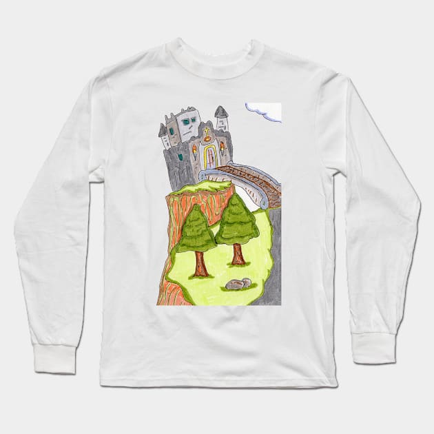 Castle on a Hill Long Sleeve T-Shirt by ConidiArt